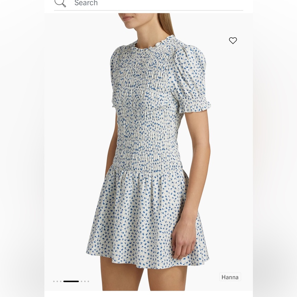 Reformation leannah Floral Smocked Mini dress New size 4